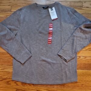 Men's Long Sleeve Heather Gray Double Knit Crew